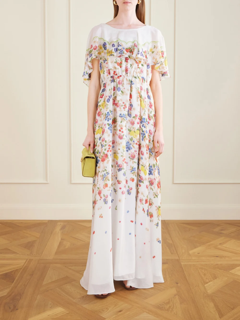 Mary Katrantzou Floral-print Chiffon Maxi Dress, worn by a model