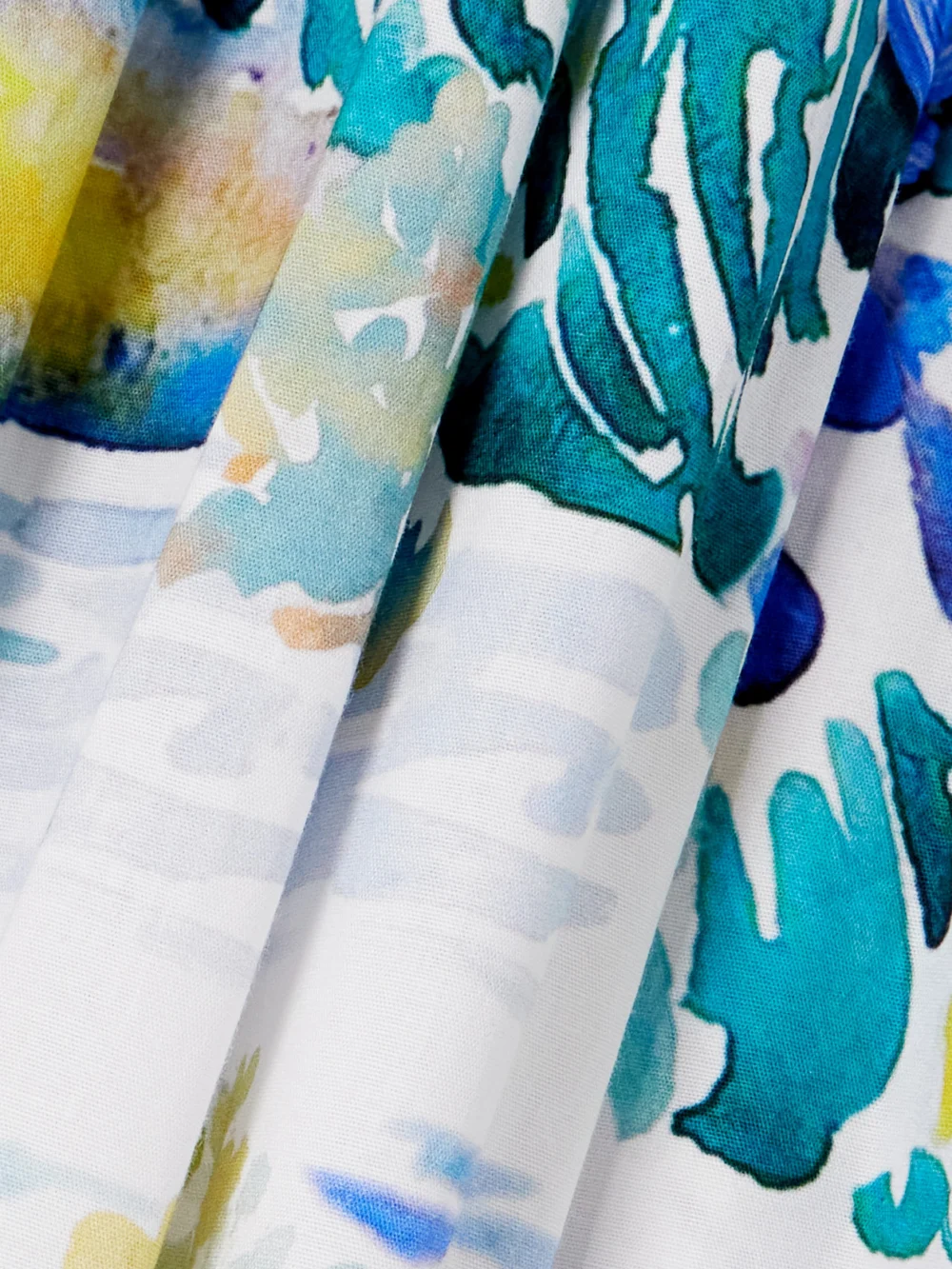 Close-up detail of the Mary Katrantzou Iris Pleated Floral-print Cotton-poplin Midi Dress