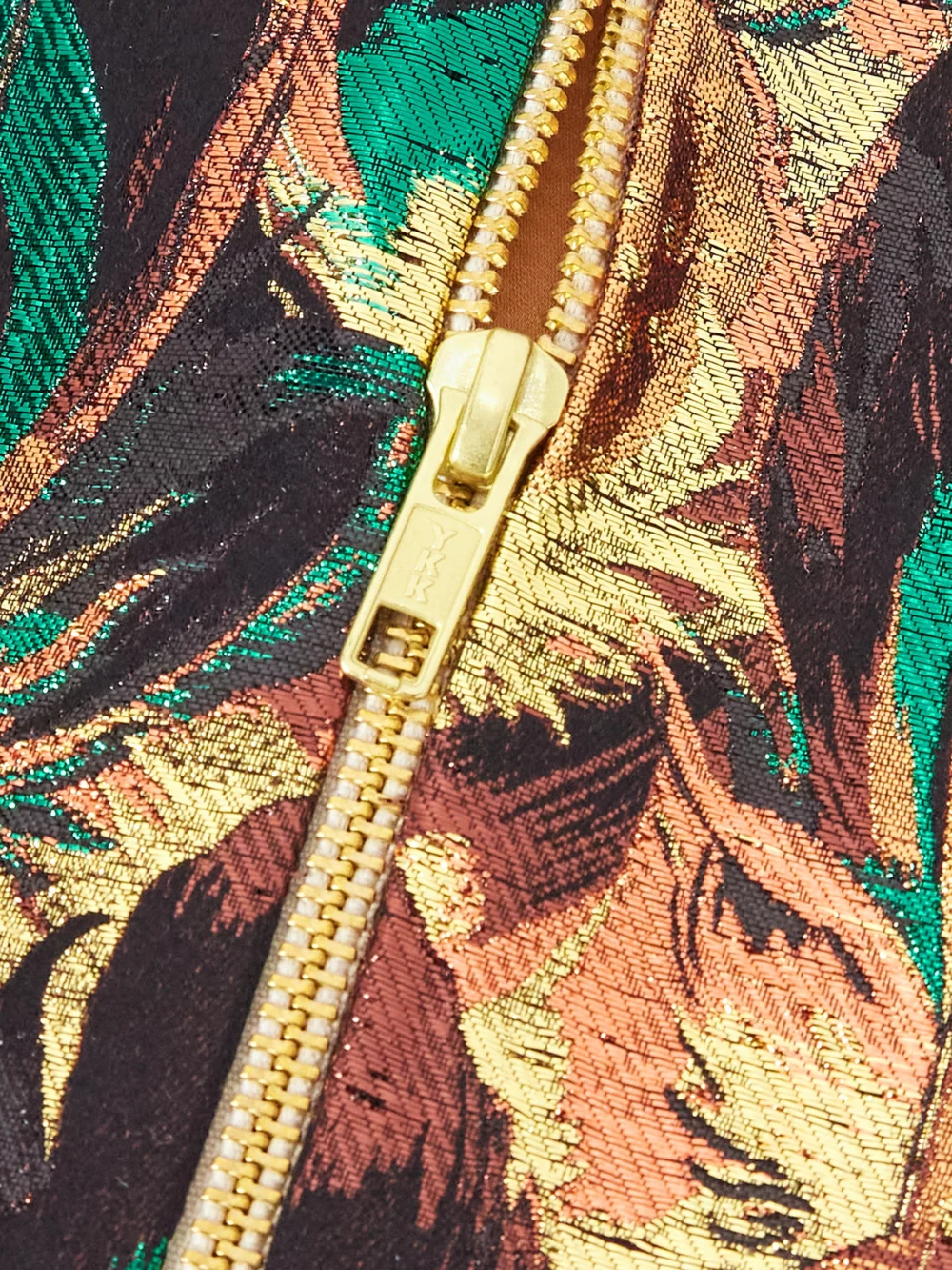 Close-up detail of the Mary Katrantzou Metallic Jacquard Blouse