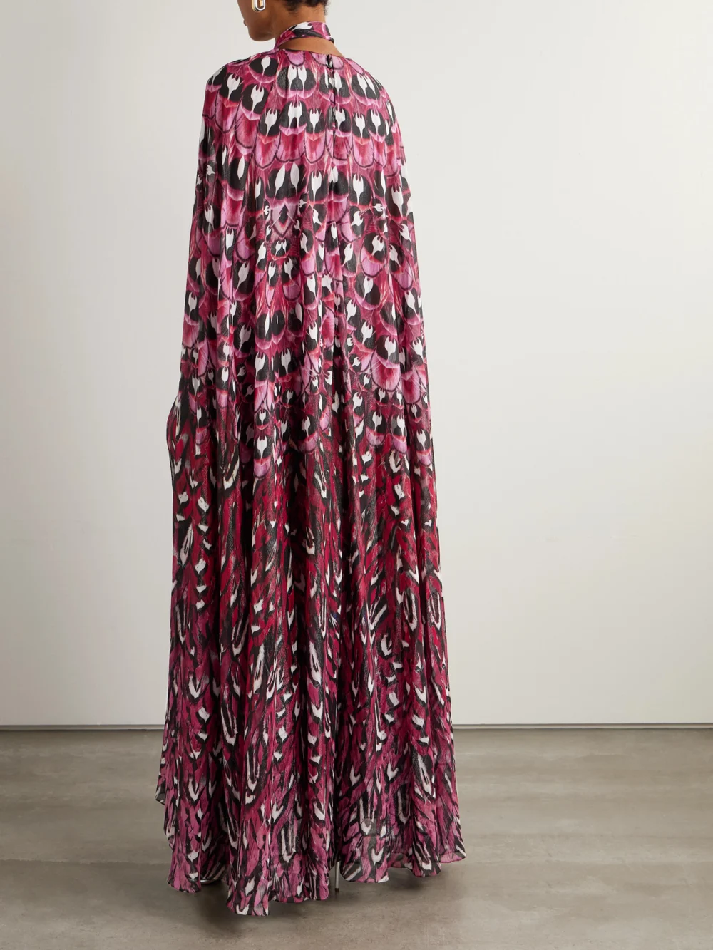 Back view of the Mary Katrantzou Printed Chiffon Gown