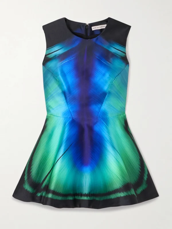 Mary Katrantzou Printed Twill Peplum Blouse