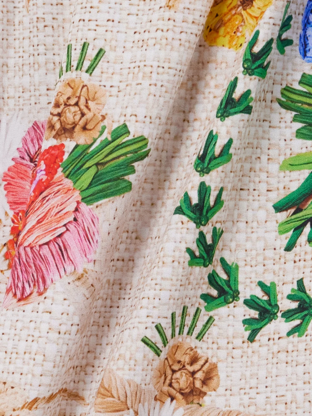 Close-up detail of the Mary Katrantzou Sezanne Floral-print Cotton-poplin Midi Dress