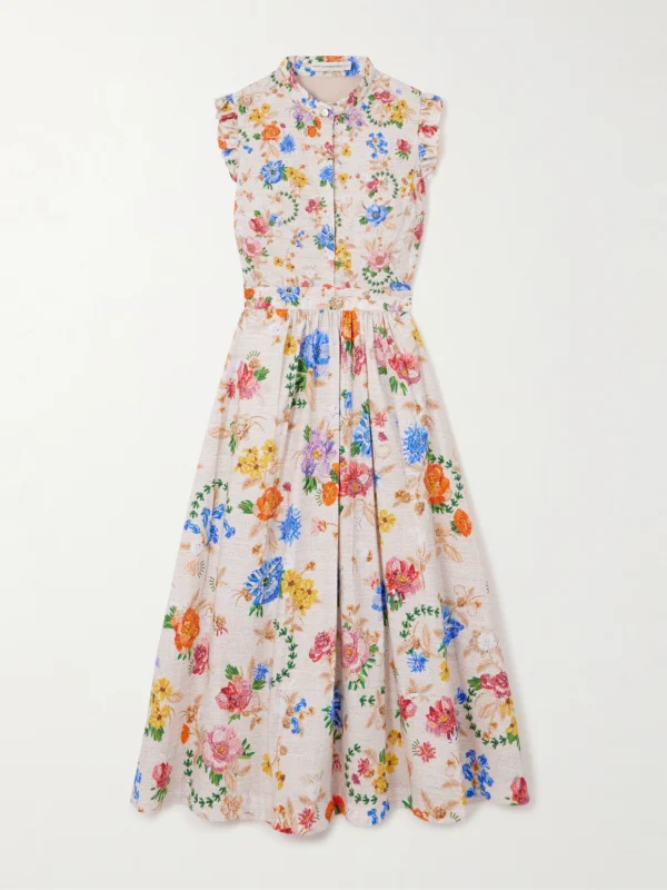 Mary Katrantzou Sezanne Floral-print Cotton-poplin Midi Dress