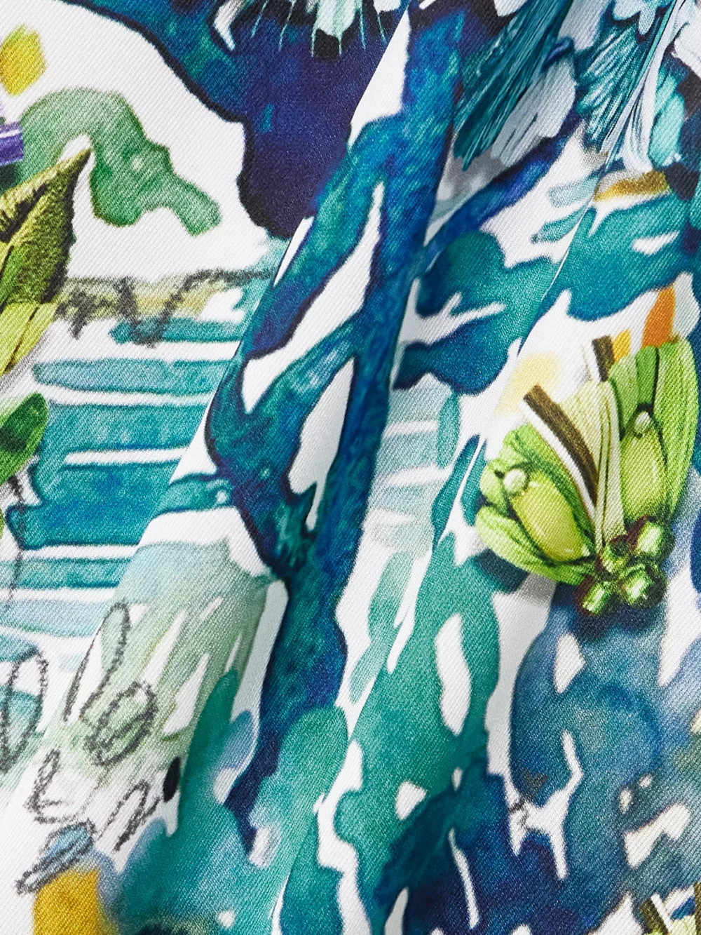 Close-up detail of the Mary Katrantzou Vero Printed Twill Shirt