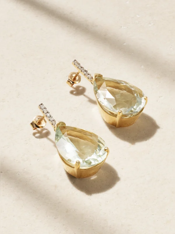Mateo 14-karat Gold, Amethyst and Diamond Earrings