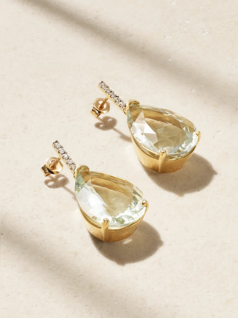 Mateo 14-karat Gold, Amethyst and Diamond Earrings