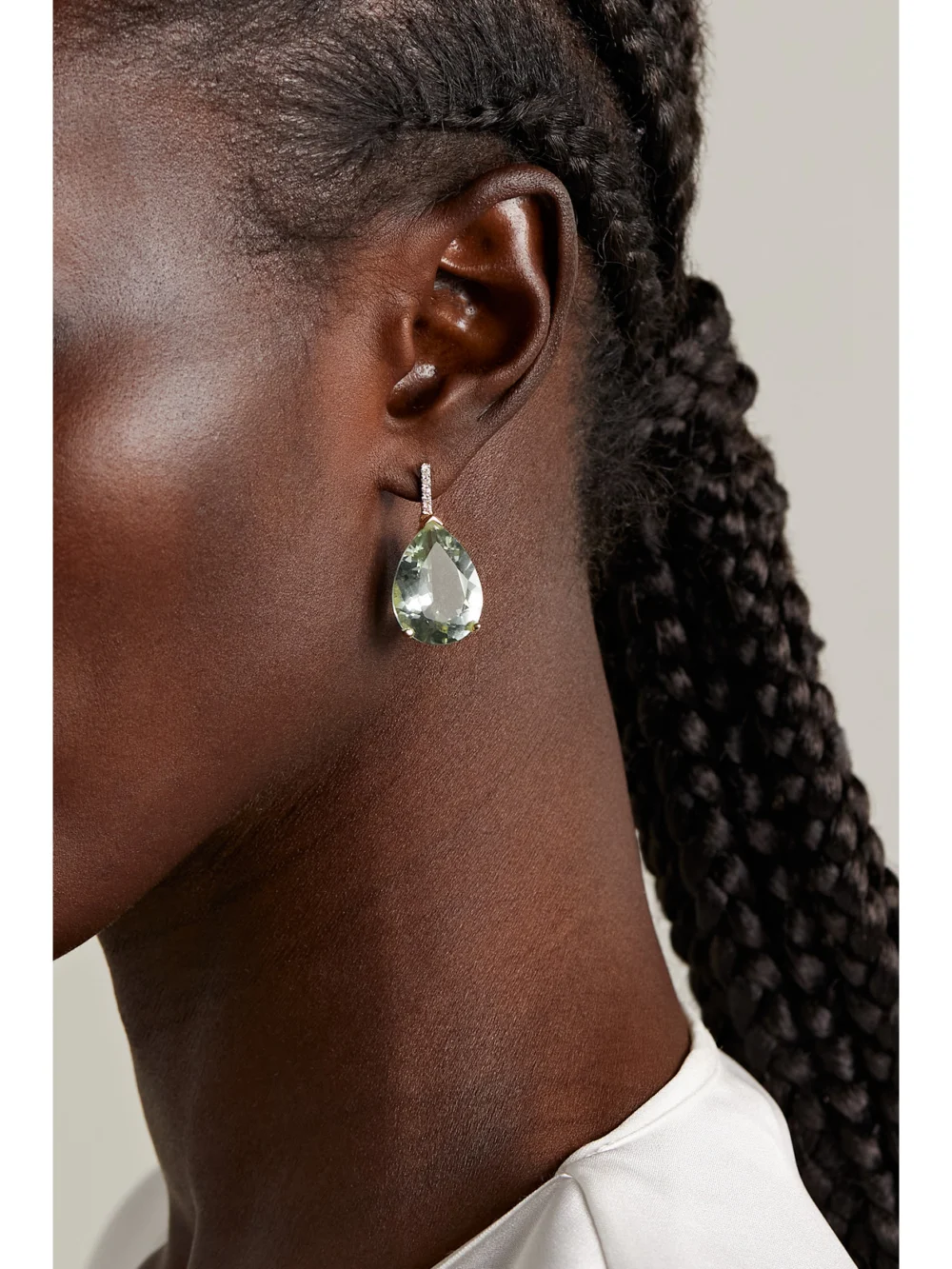 Mateo 14-karat Gold, Amethyst and Diamond Earrings, styled view