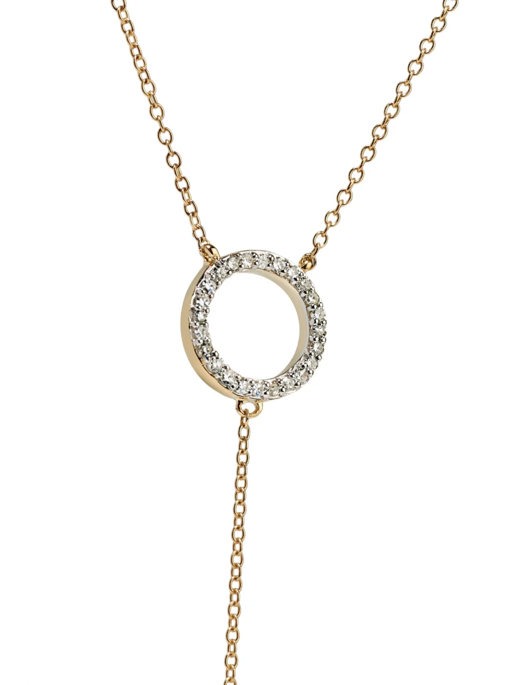 Close-up detail of the Mateo 14-karat Gold, Diamond and Pearl Necklace