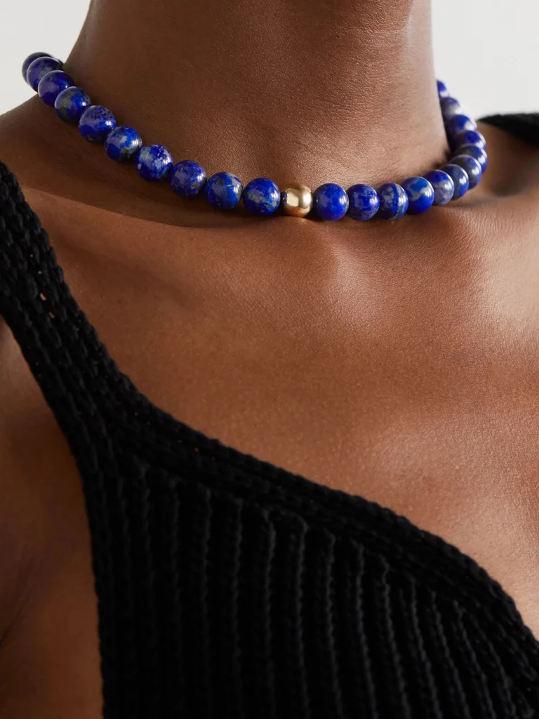 Mateo 14-karat Gold Lapis Lazuli Necklace