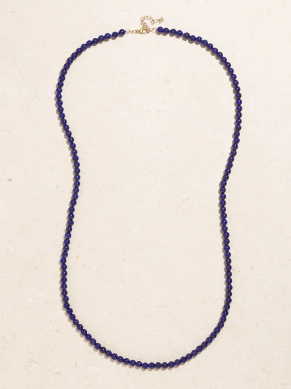 Mateo 14-karat Gold Lapis Lazuli Necklace