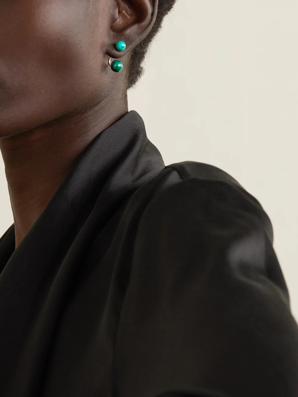 Mateo 14-karat Gold Malachite Earrings, styled view