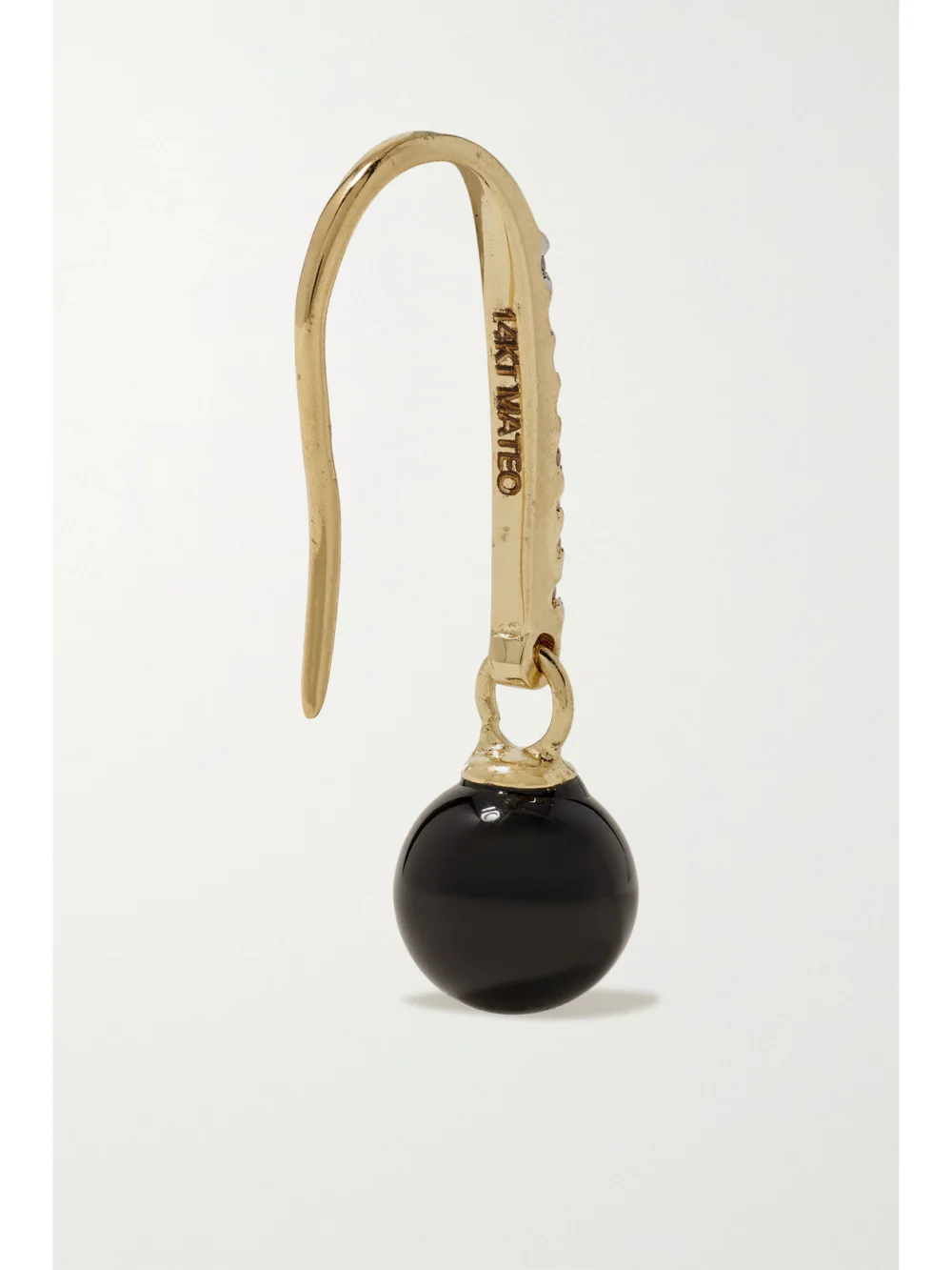 Back view of the Mateo 14-karat Gold, Onyx and Diamond Earrings