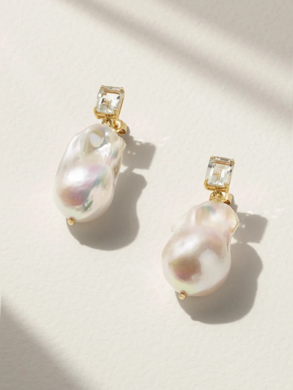 Mateo 14-karat Gold, Pearl and Amethyst Earrings