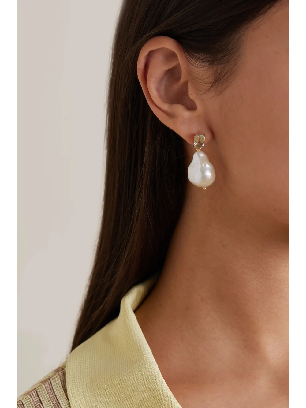 Mateo 14-karat Gold, Pearl and Amethyst Earrings, styled view