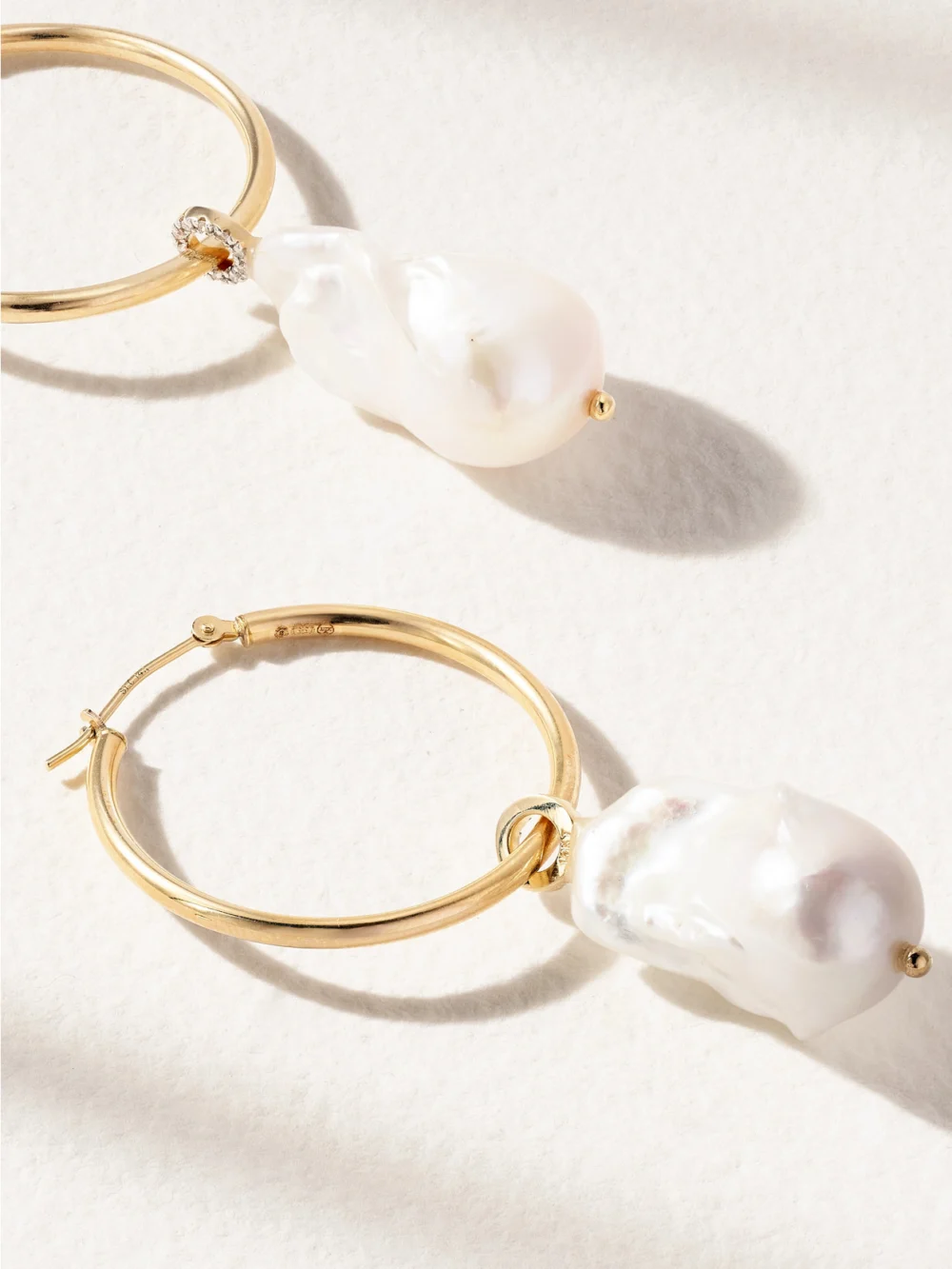 Back view of the Mateo 14-karat Gold, Pearl and Diamond Earrings