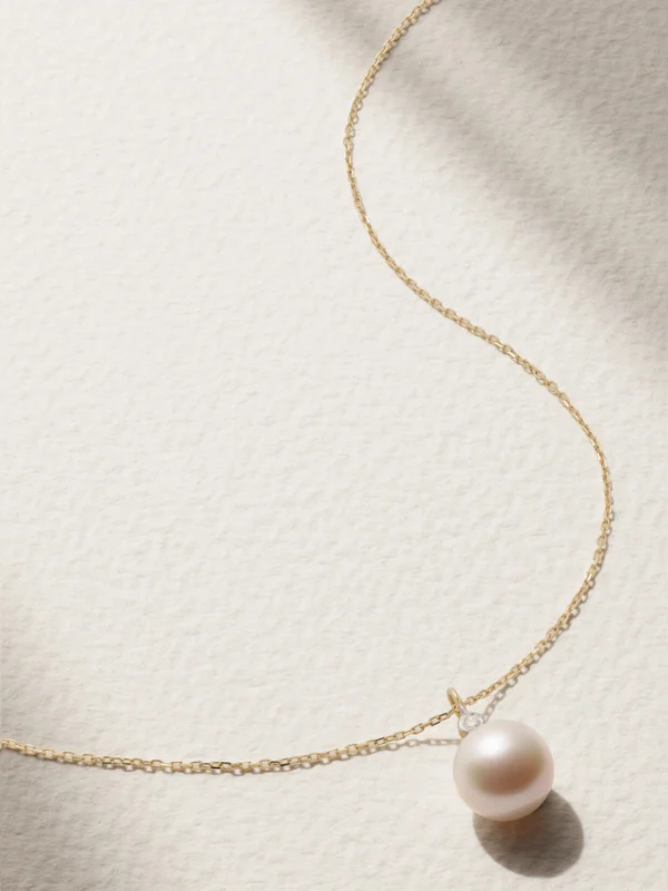 Mateo 14-karat Gold, Pearl and Diamond Necklace