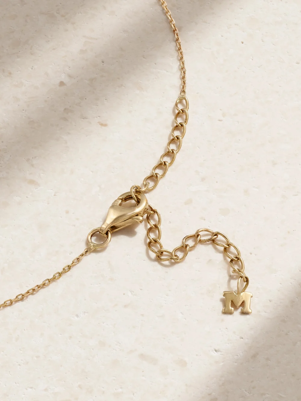 Back view of the Mateo 14-karat Gold, Quartz and Diamond Necklace