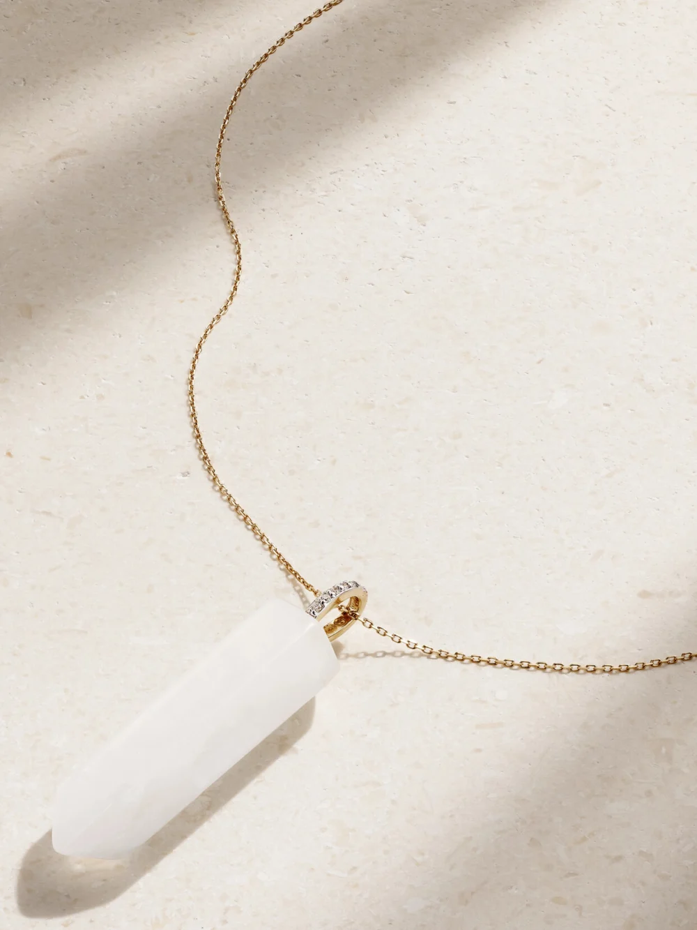 Mateo 14-karat Gold, Quartz and Diamond Necklace