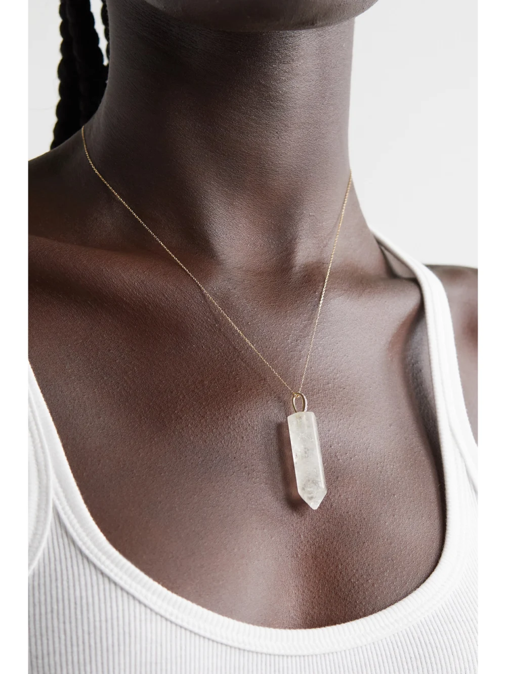 Mateo 14-karat Gold, Quartz and Diamond Necklace, styled view