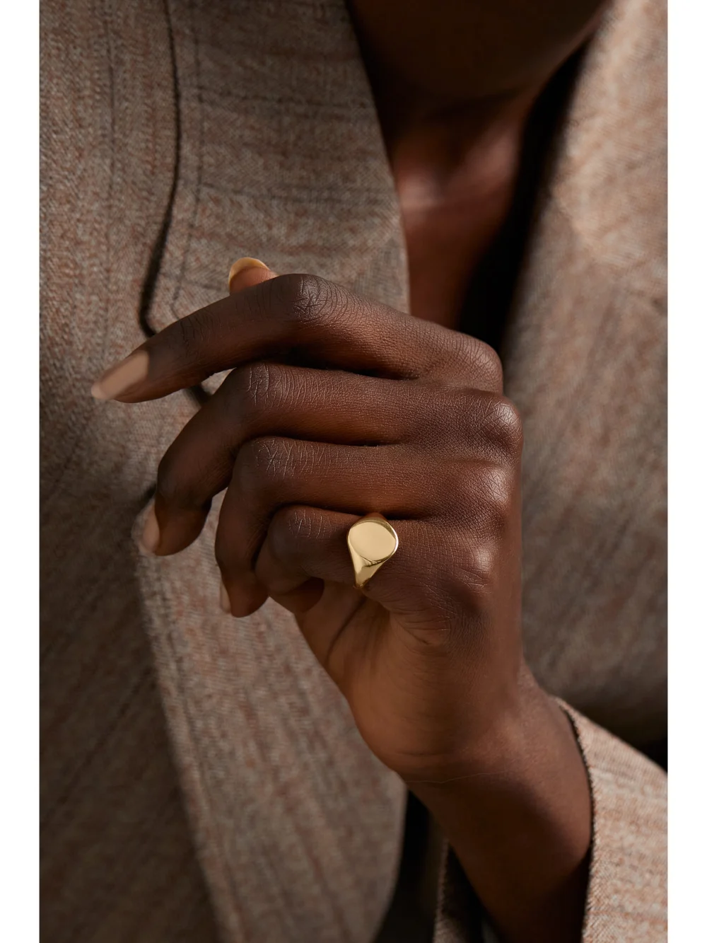 Mateo 14-karat Gold Signet Ring, styled view