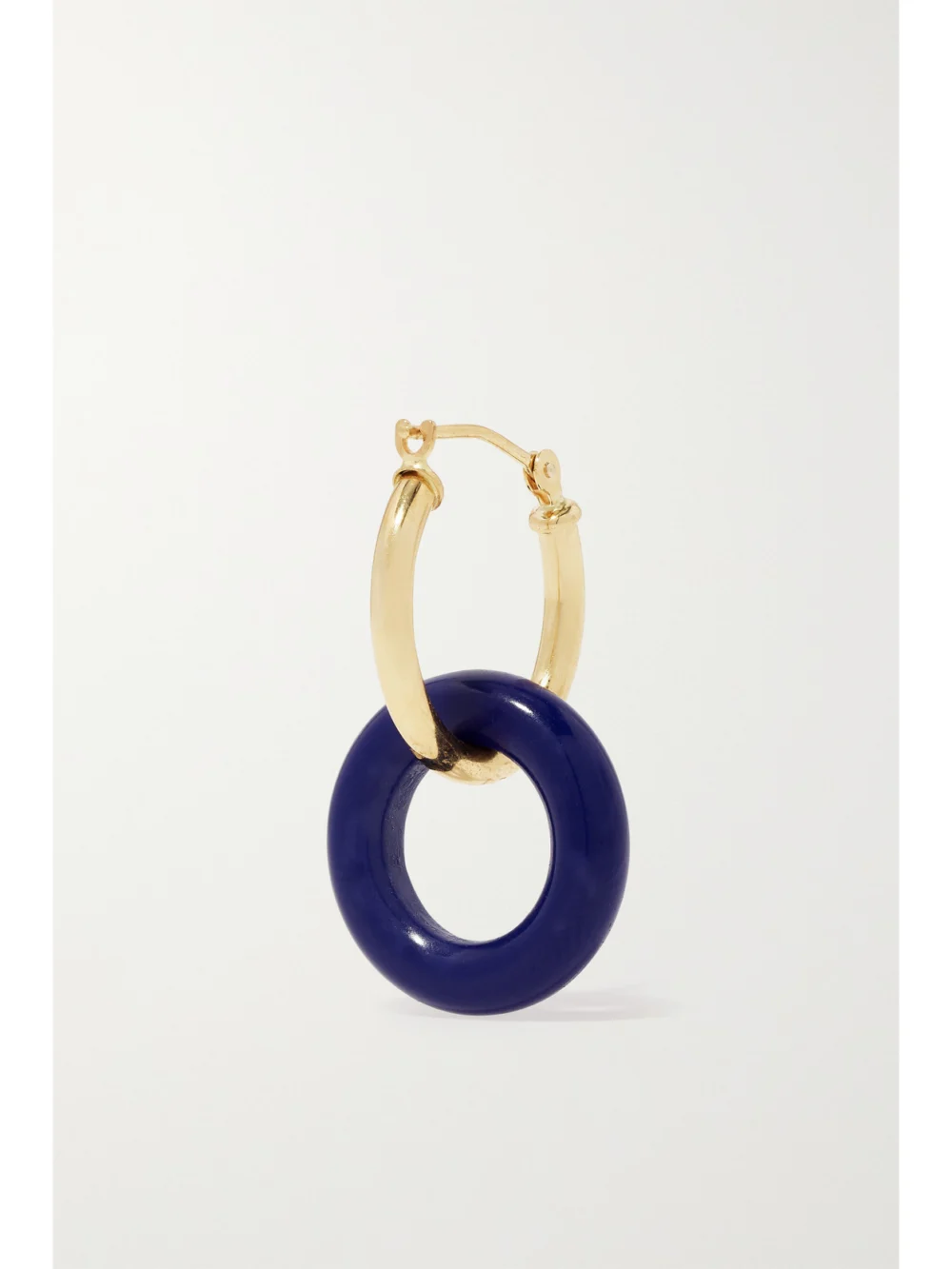 Back view of the Mateo Donut 14-karat Gold Lapis Lazuli Hoop Earrings