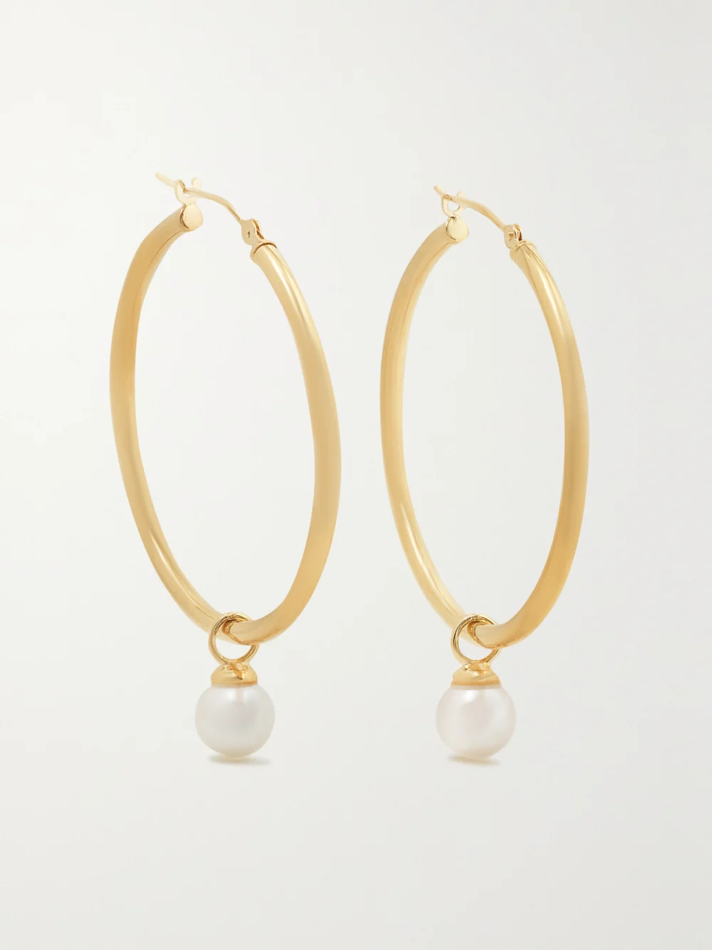 Mateo Large 14-karat Gold Pearl Hoop Earrings