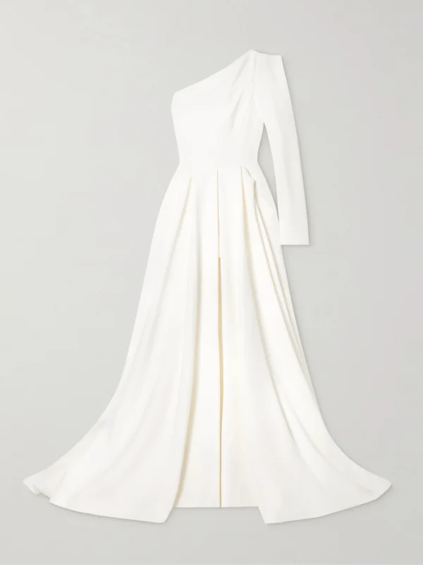 Maticevski Audacity One-sleeve Grain De Poudre Gown