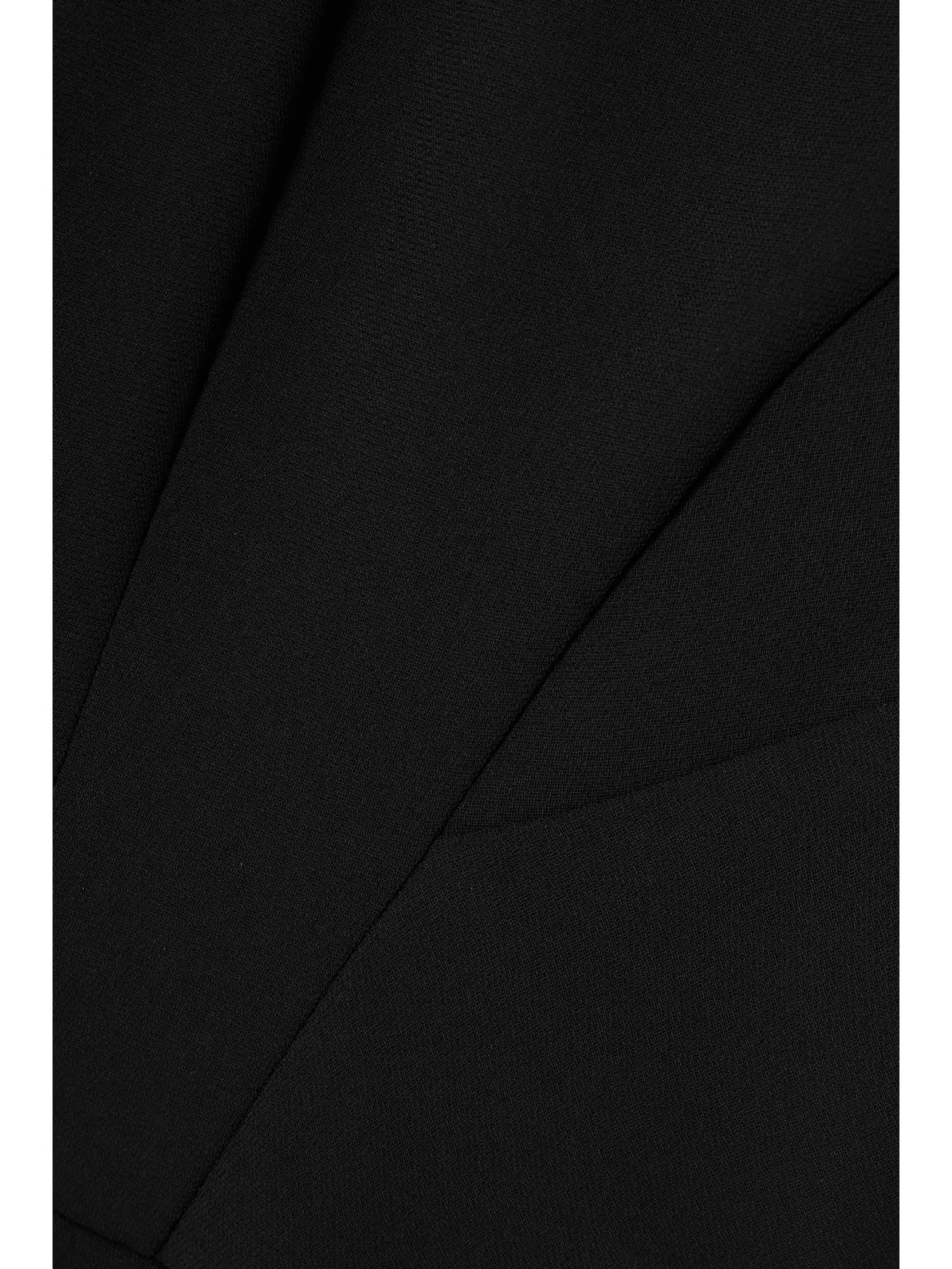 Close-up detail of the Maticevski Cypress Ruched Crepe Midi Dress