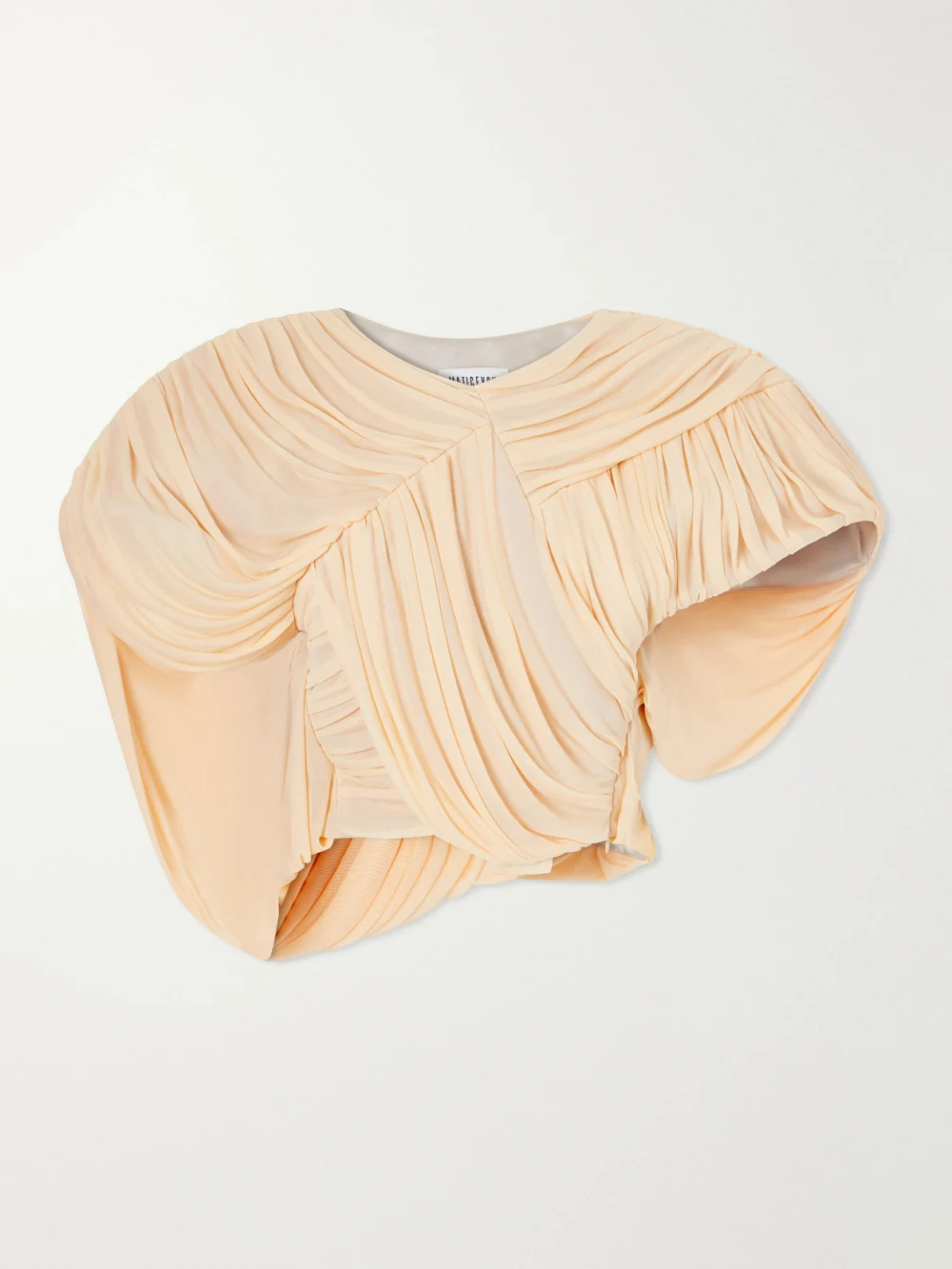 Maticevski Draped Chiffon Blouse in beige