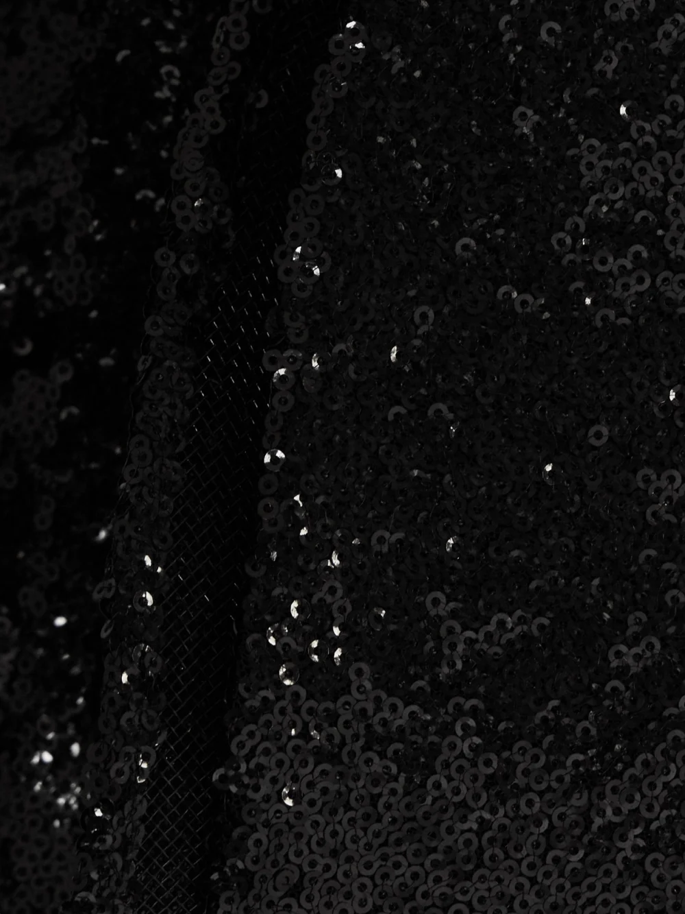 Close-up detail of the Maticevski Illusion Cropped Ruffled Sequined Mesh Top