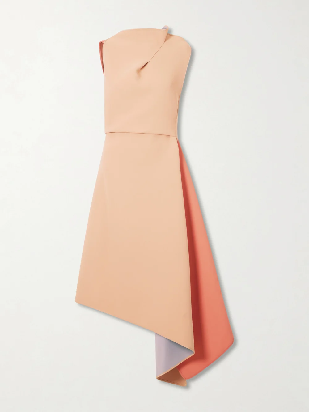 Maticevski Lash Cape-effect Two-tone Faille Midi Dress in pink