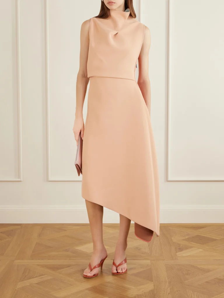 Maticevski Lash Cape-effect Two-tone Faille Midi Dress