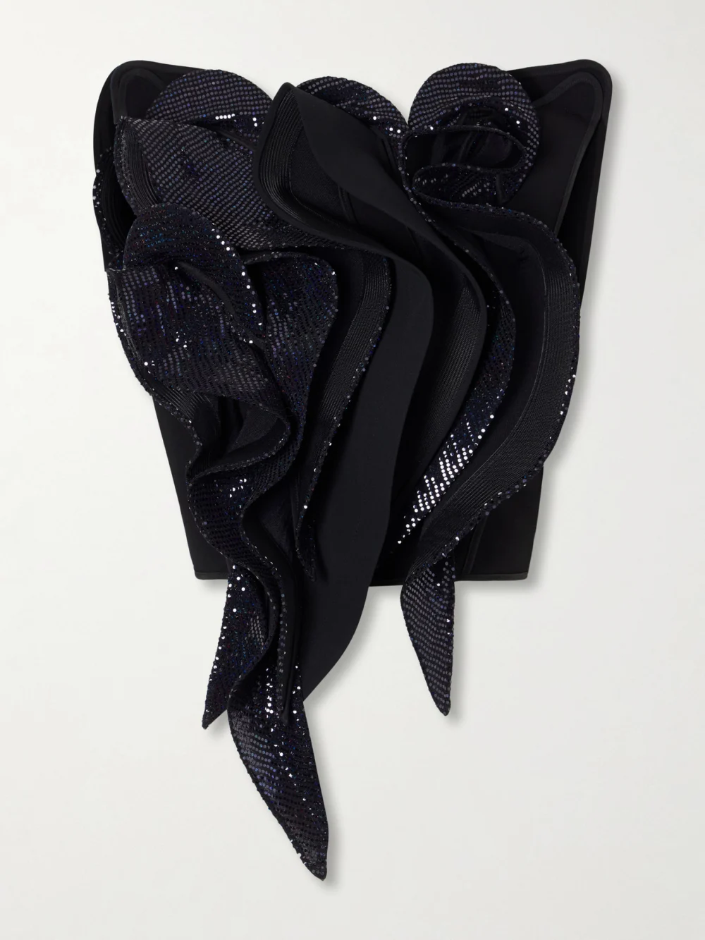 Maticevski Lavish Bodice Sequin-embellished Georgette Blouse in black