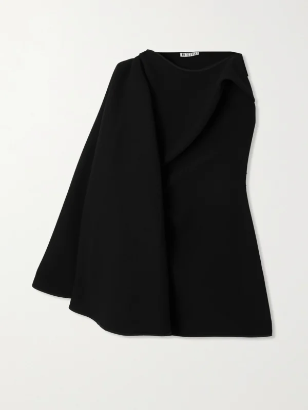 Maticevski Prefix Cape-effect One-shoulder Crepe Dress