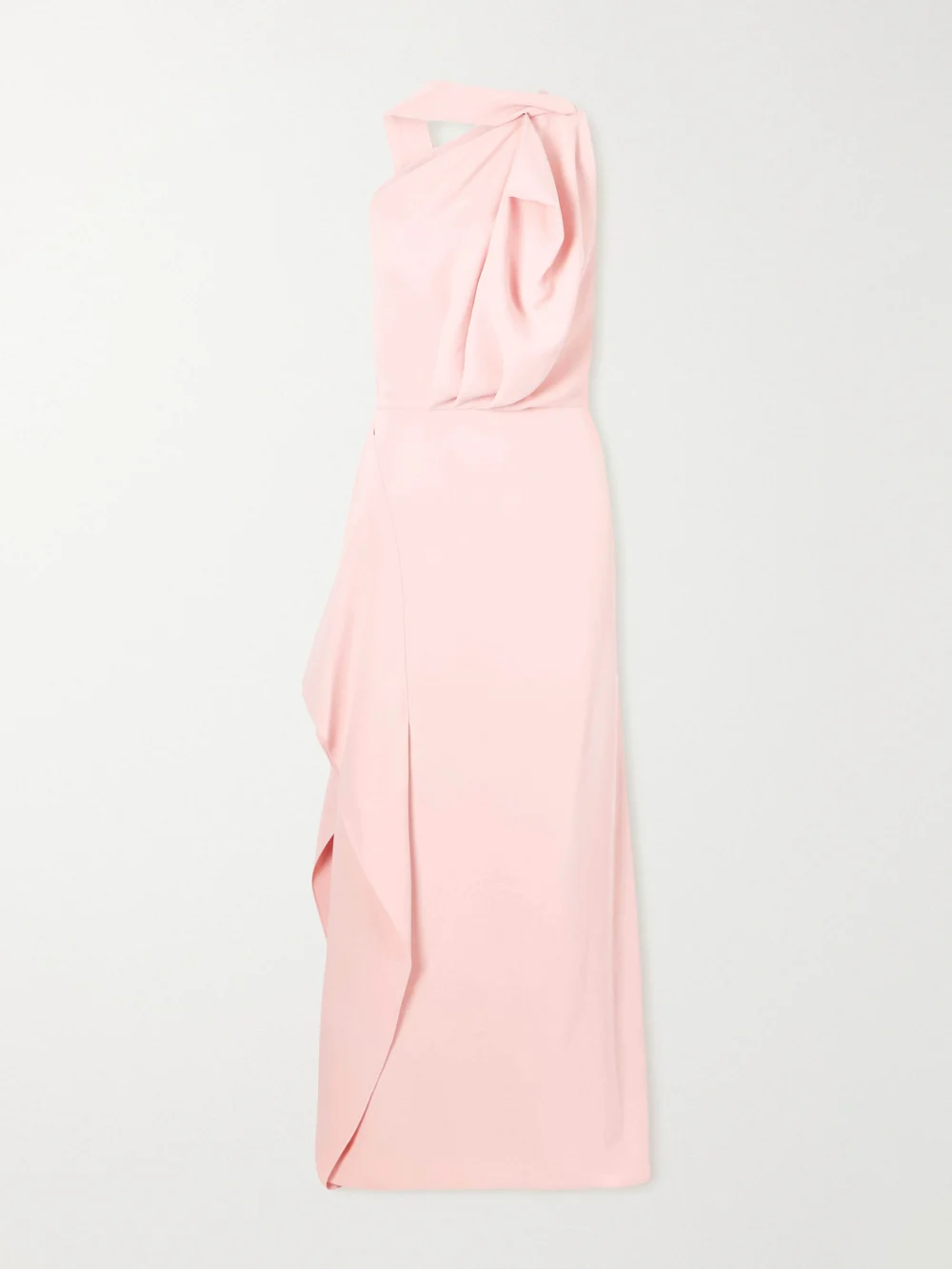 Maticevski Priority Asymmetric Draped Crepe Gown in pink