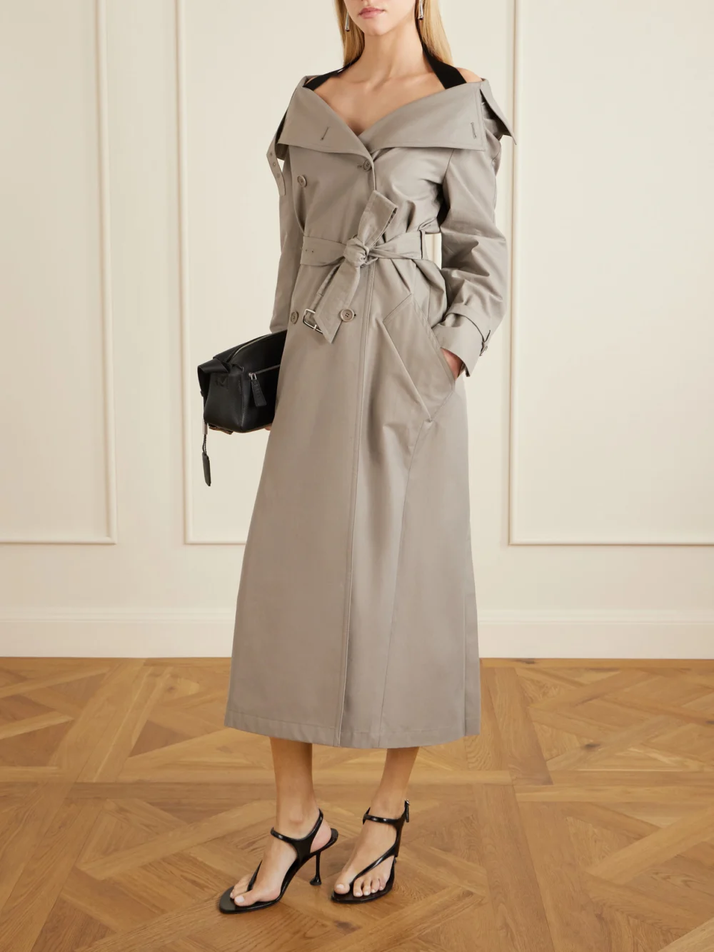 Max Mara Belted Cotton-gabardine Trench Coat, worn by a model