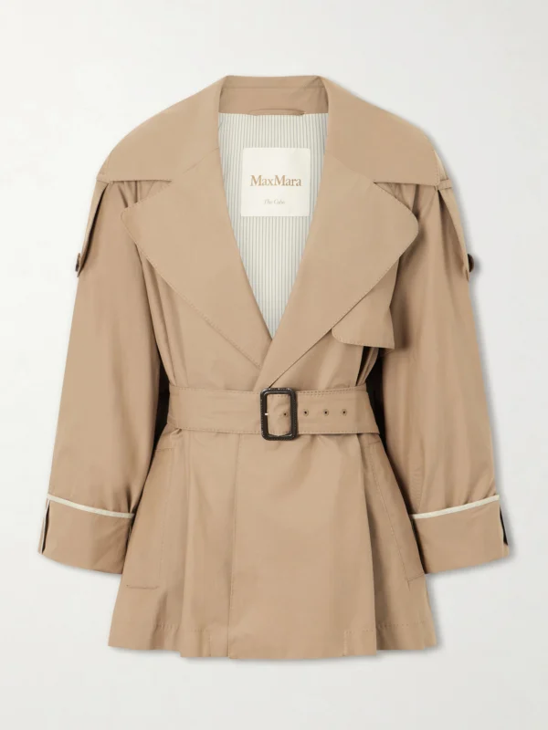 Max Mara Clara Cropped Belted Cotton-blend Trench Coat