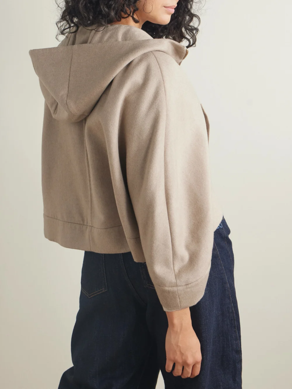 Back view of the Max Mara Hooded Wool, Silk and Cashmere-blend Jacket