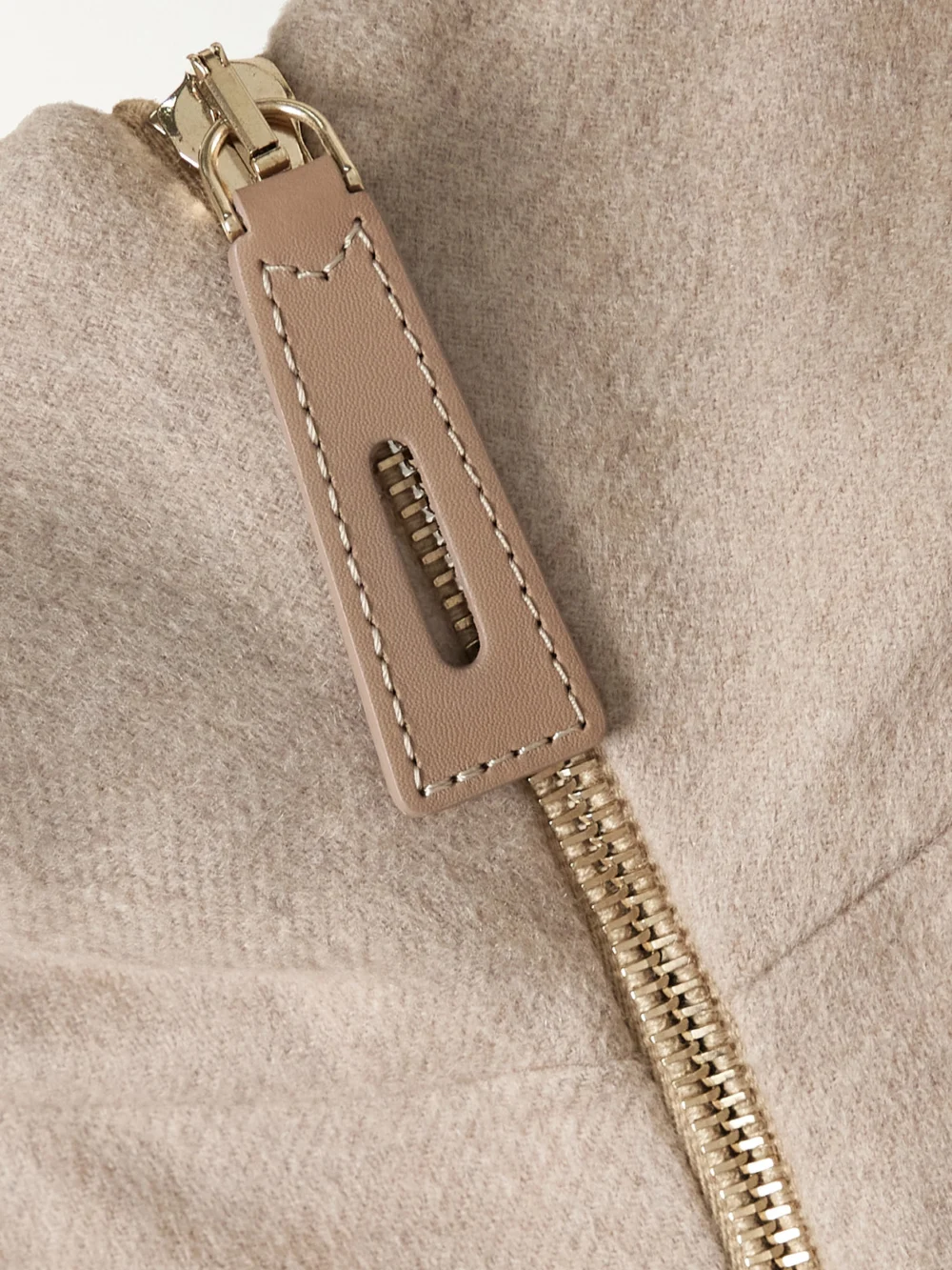 Close-up detail of the Max Mara Hooded Wool, Silk and Cashmere-blend Jacket