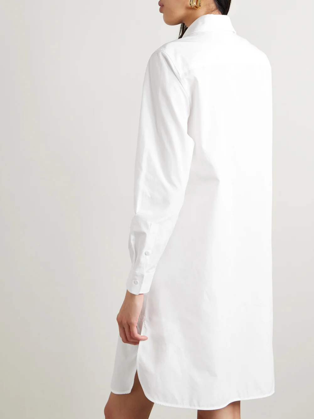 Back view of the Max Mara Juanita Cotton-poplin Mini Shirt Dress