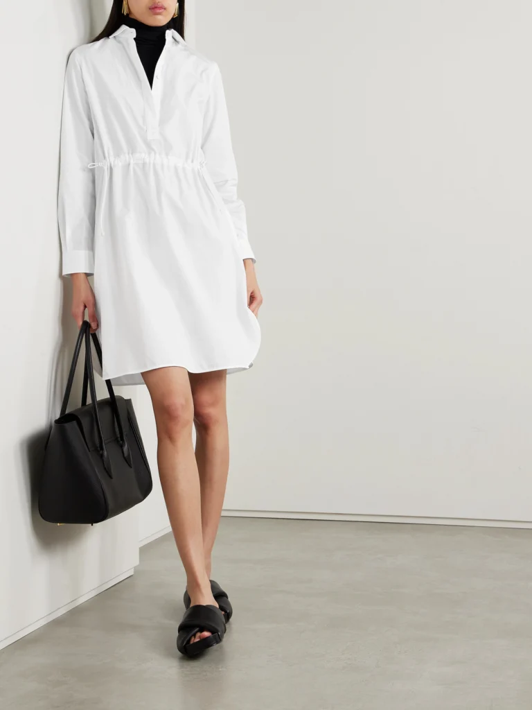 Max Mara Juanita Cotton-poplin Mini Shirt Dress