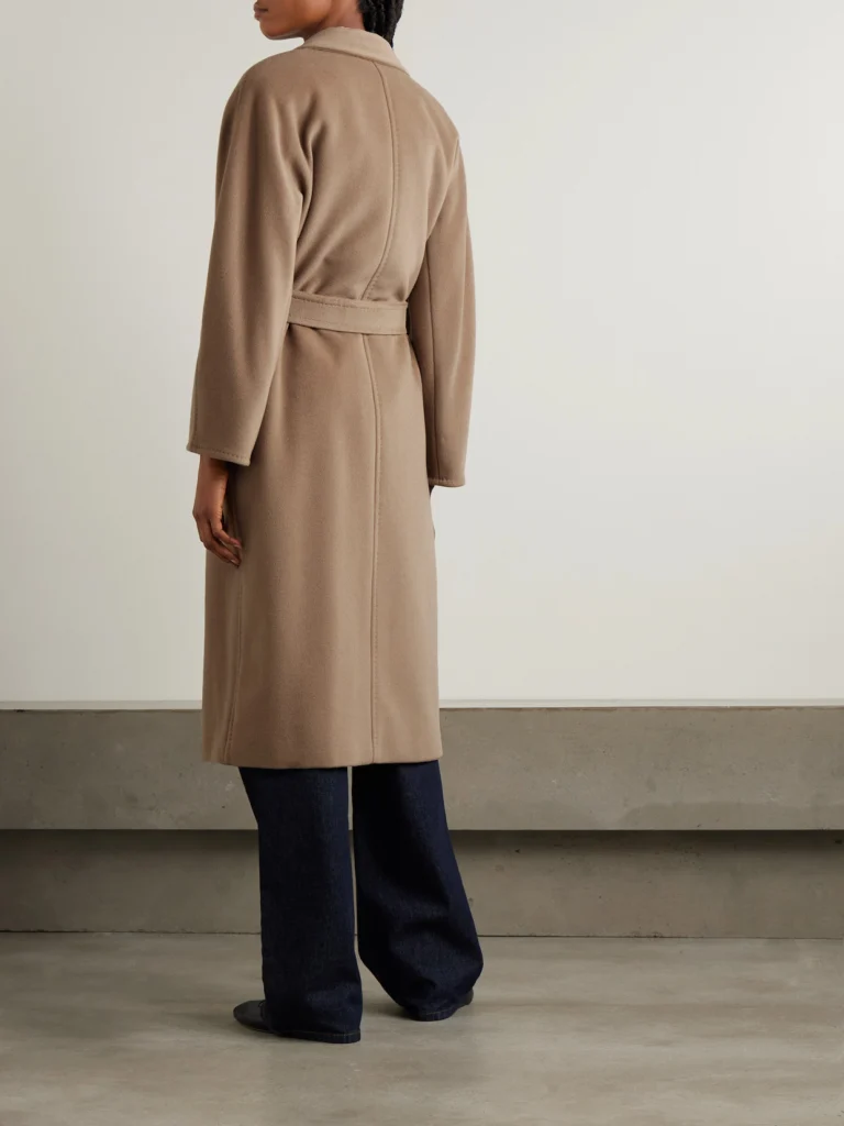Back view of the Max Mara Madame 101801 Icon Double-breasted Wool and Cashmere-blend Coat