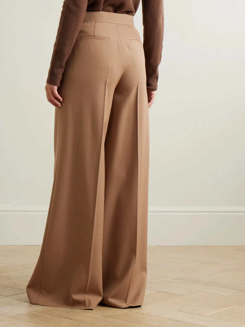 Back view of the Max Mara Ninfa Wool-twill Wide-leg Pants