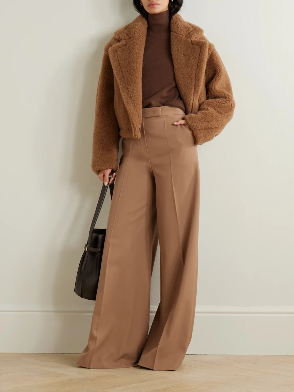 Max Mara Ninfa Wool-twill Wide-leg Pants, worn by a model