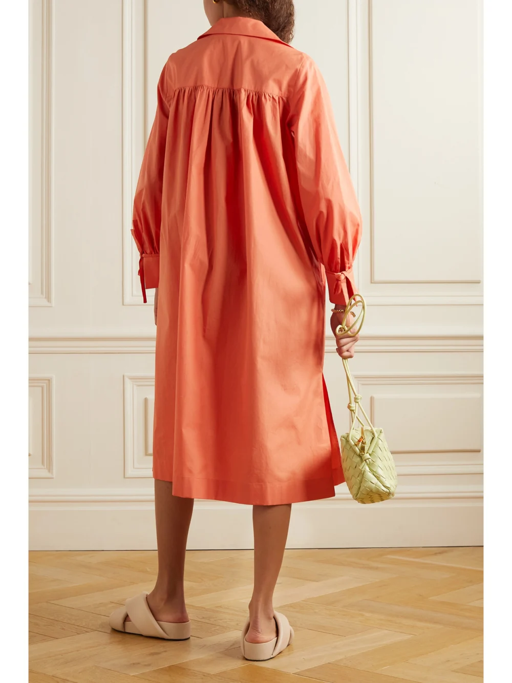 Back view of the Max Mara Nupar Cotton-poplin Midi Dress