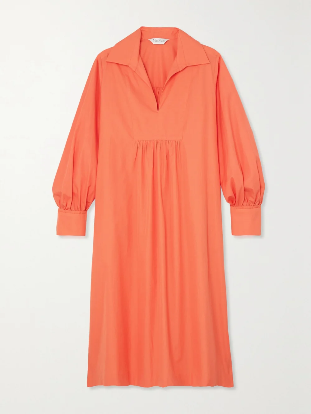 Max Mara Nupar Cotton-poplin Midi Dress in peach