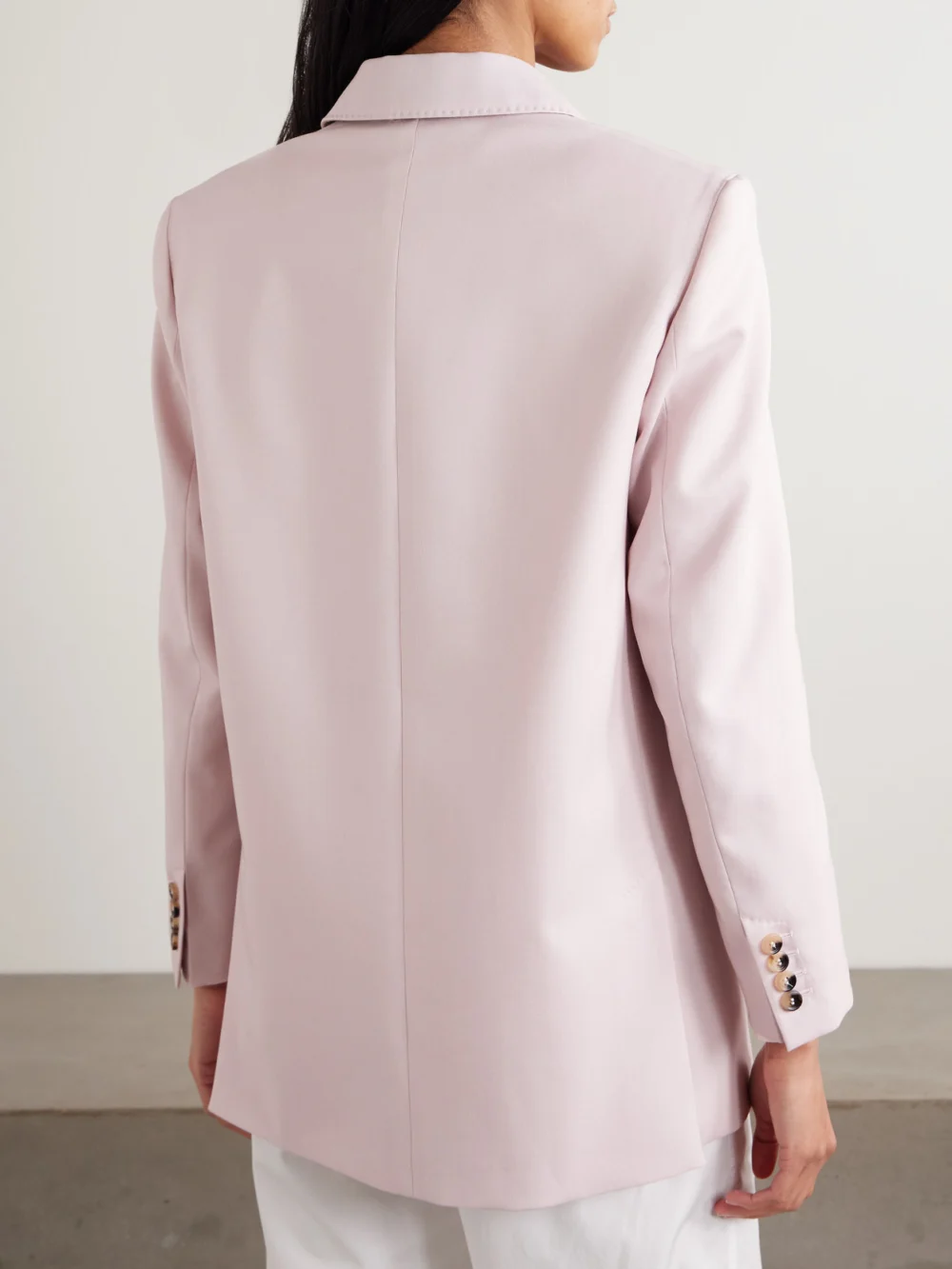 Back view of the Max Mara Ombrosa Double-breasted Wool, Mohair and Silk-blend Blazer