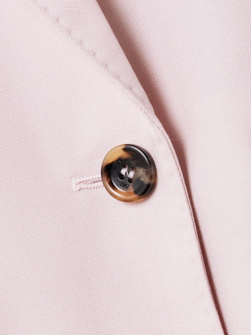 Close-up detail of the Max Mara Ombrosa Double-breasted Wool, Mohair and Silk-blend Blazer