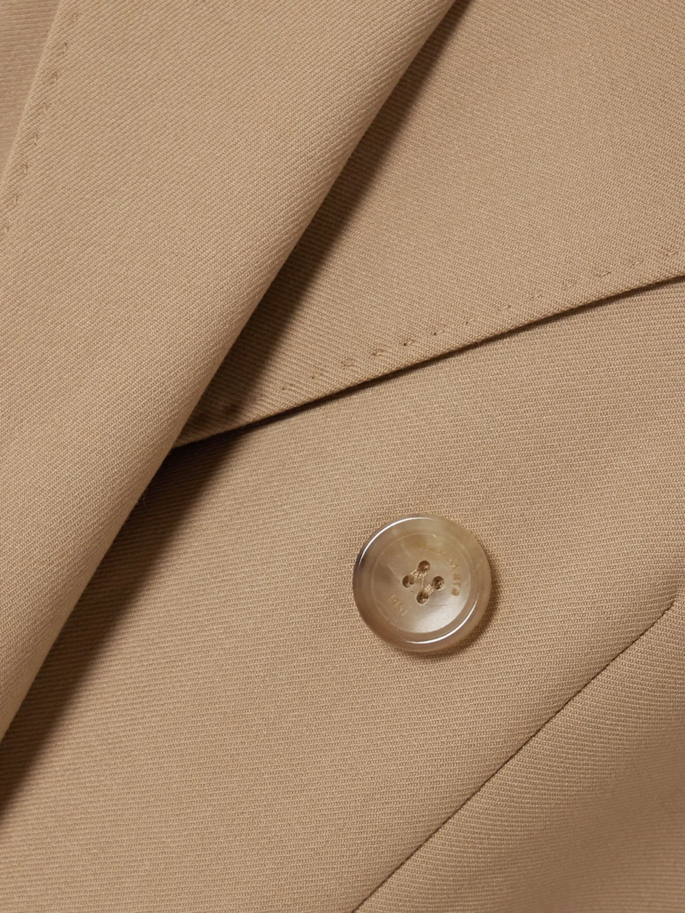 Close-up detail of the Max Mara Osanna Double-breasted Wool-twill Blazer