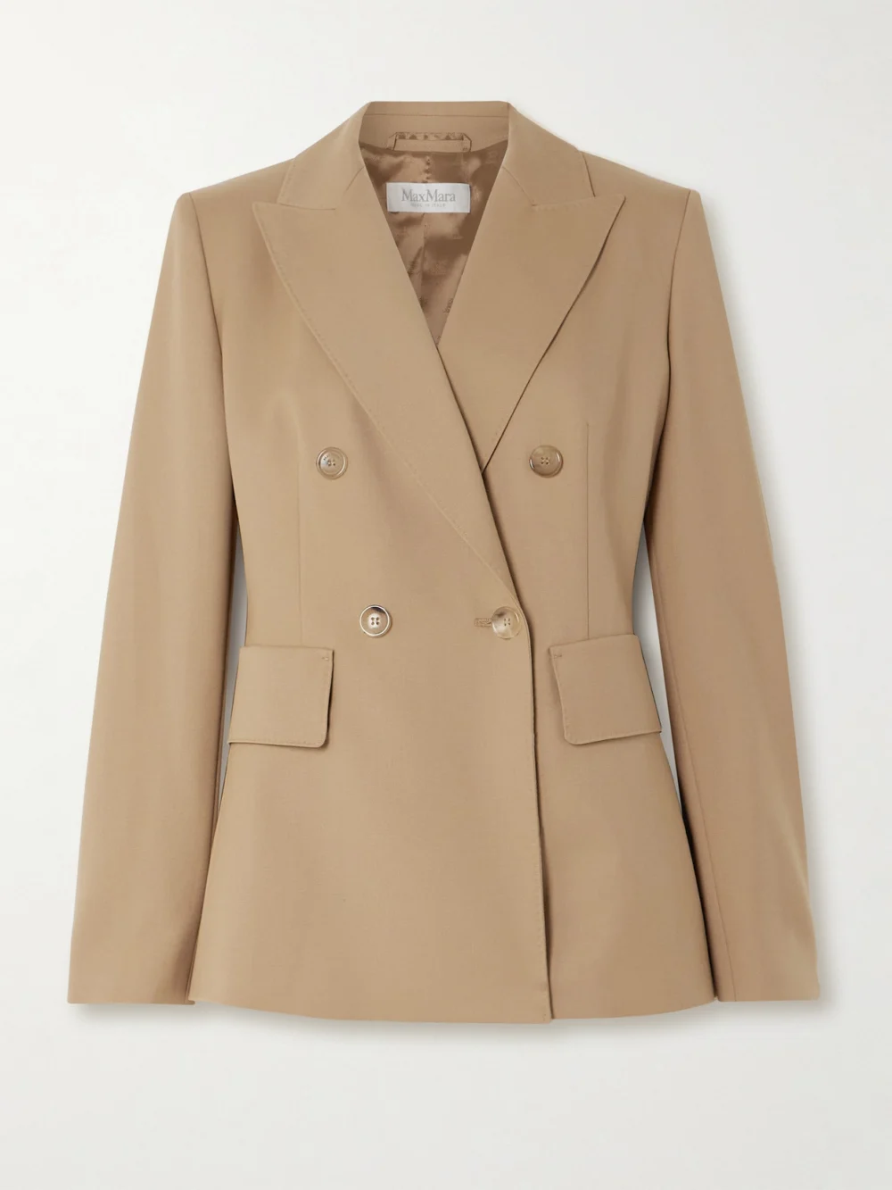 Max Mara Osanna Double-breasted Wool-twill Blazer in light brown